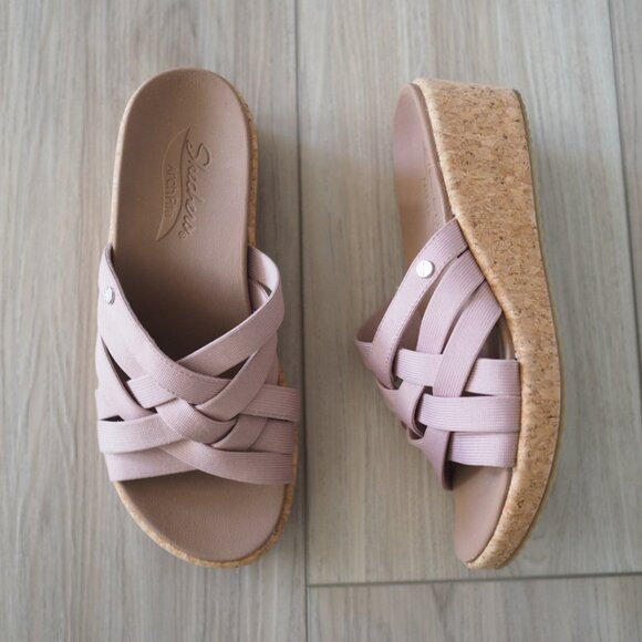 Skechers Arch Fit Beverlee Mauve Pink Women's Size 6 Crisscross Strap Sandals - Picture 1 of 9
